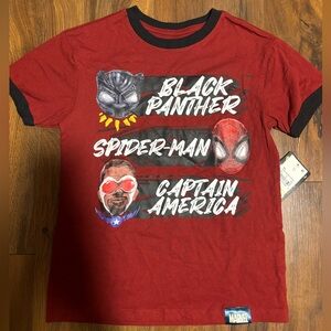 Marvel Boys’ Short Sleeve Artist Series Black Panther Shirt - Red S